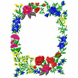 Flowers And Tree Embroidery Design 11